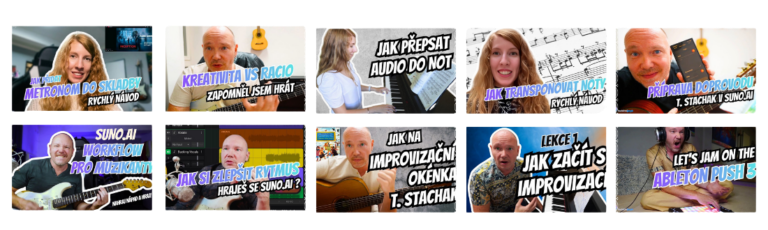 Ukázky video tutoriálů z Hudební inspirace